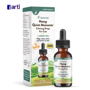 NaturVet Hemp Quiet Moments Suplemento calmante líquido para gatos, botella de 1 oz