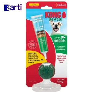 Kong Dental para mascotas con gel bucal y pelota rellenable Talla S y M