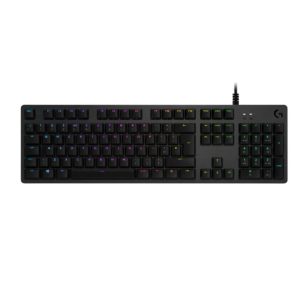 Teclado gamer Logitech G Serie G G512 QWERTY GX Blue inglés US color carbón con luz RGB