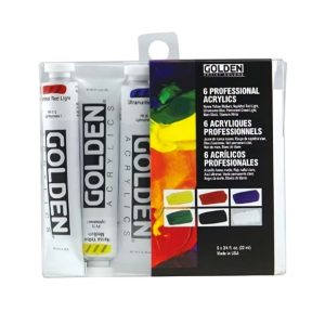 SET ACRÍLICO GOLDEN PROFESIONAL SET 6 TUBOS DE 22 ML