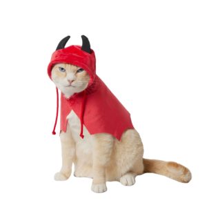 Disfraz Capa reflectante de diablo para Gato Talla S y M