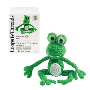 Kit de crochet amigurumi de rana de nivel intermedio de Loops & Threads®