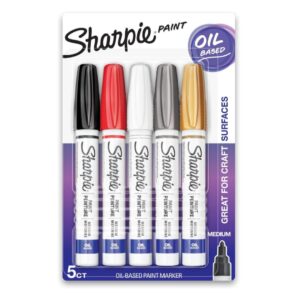 Marcador artístico Sharpie de punta mediana a base de aceite de 5 colores